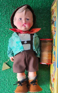Vintage MJ Hummel 1950’s Anderl 11,5” Doll Boy Hat Achordian In Box - Top - Bild 1 von 11