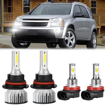 For Chevrolet Equinox 2005 2006 2007 2008 2009 LED Headlight Fog Light Bulbs Kit - Image 1 of 4