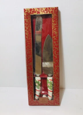 Christmas Knife & Serve Set Stainless Steel Ceramic Home For The Holidays NIB - Image 1 of 4