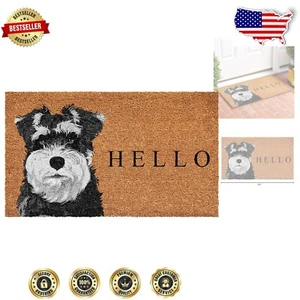 Contemporary Black Schnauzer Doormat 24" x 36" - Perfect Gift for Pet Lovers - Picture 1 of 4