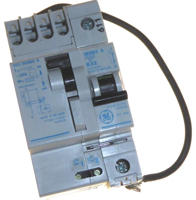GE 32A 30mA Single Pole RCBO DOC 1/32 Series G B32 with Integrated Shunt Trip - Image 1 of 4
