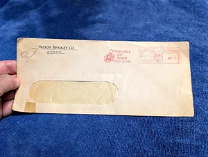 1941 MILTON BRADLEY 74 Park St, SPRINGFIELD MA Vintage Envelope "TOWN HALL GAME" - Picture 1 of 7