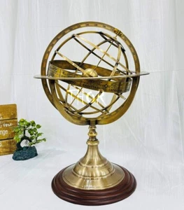 Nautical Armillary Sphere Table Decor Gold Nautical Maritime Astrolabe Globe Ant - Picture 1 of 16