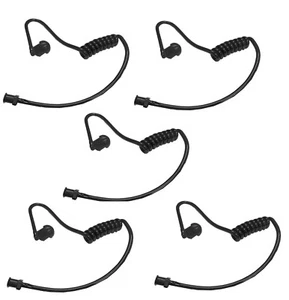 Confezione 5 Tubi Acustici Twist On Nero Stile FBI per Cuffie Radio 2 Vie x5 - Foto 1 di 5