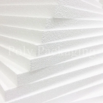 5 x POLYSTYRENE FOAM SHEETS 600x400x10mm (24x16x0.4")For Insulation/Building
