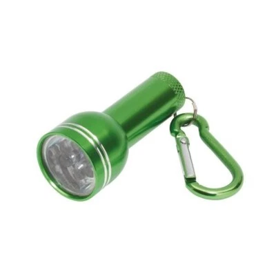 PICOLUX Mini Taschenlampe, 6 LED´s, grün, mit Karabiner, Aluminium
