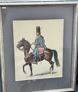 Lucien Rousselot: Original Aquarell. Französischer Husar um 1790. Superb. - Bild 1 von 5