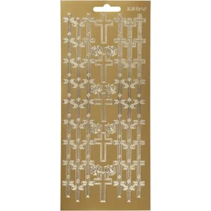 Oro Autoadhesivo Cross Peel Off Pegatinas Hoja Lámina Tarjeta Adornos Artesanías - Imagen 1 de 1