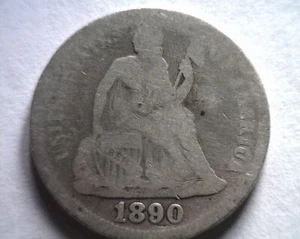 1890 CENTAVO LIBERTY SENTADO BUENA G MONEDA ORIGINAL DE BOBS MONEDAS ENVÍO RÁPIDO - Imagen 1 de 2