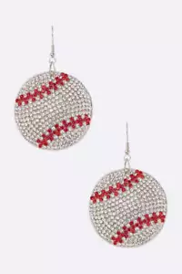 Orecchini con cuscino da baseball con strass - Foto 1 di 3