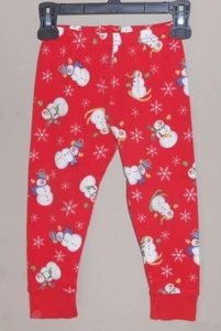 Boy's Size M 4-5 Red Snug Fitting Snowman Sleep Pants Elas Waist - 16" x 12.5" - Picture 1 of 3