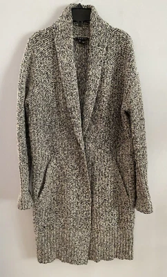 Abrigo Cárdigan Largo Mezcla Lana Theory Fastrada Marbal Chal Cuello 2 Broches Talla S Foto 1 de 4