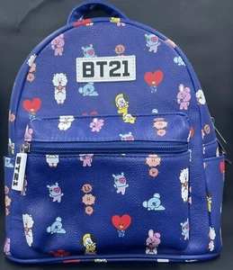 Mini mochila BT21 personajes azules de amigos correas ajustables para mujer - Imagen 1 de 5