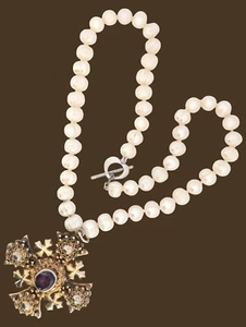 STERLINGSILBER ISRAEL KREUZ FARBWECHSEL STEIN 14,4 mm PERLE 18" HALSKETTE #8120 - Bild 1 von 5