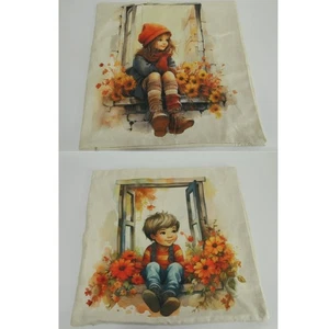 2 x Urlaub Kissenbezüge Herbst Junge & Mädchen Herbstfarben Paket Artikel - Bild 1 von 5