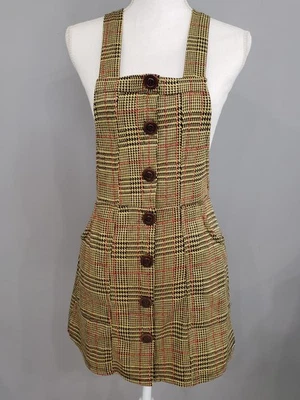 Vestido Jersey Urban Outfitters Joey A Cuadros Sin Pistago y2k Amarillo Preparación PEQUEÑO Foto 1 de 4