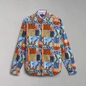 Camisa Napapijri Courma Patchwork Geográfico Manga Larga Con Botones XL Calce Ajustado - Imagen 1 de 11