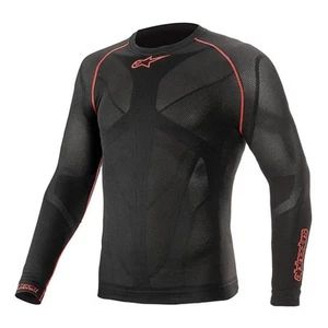Alpinestars Ride Tech V2 Summer Motorbike LS Base Layer Top Black / Red - Picture 1 of 2