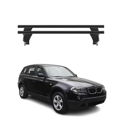 Top Roof Racks Cross Bars for BMW X3 E83 2004-2010 Aluminium Black 2Pcs - Image 1 of 4