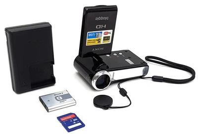 Cámara de video digital Sony Bloggie MHS-CM5 HD 5x zoom óptico 1080p negra PAQUETE Foto 1 de 4