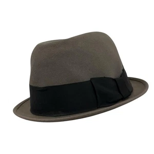 Vintage 50s CERVO CAVANAGH EDGE 7 1/8 Wool Felt Fedora Hat Classic Unisex GRAY - Picture 1 of 24