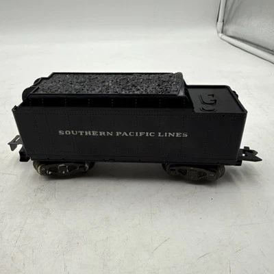MARX O GAUGE BLACK SOUTHERN PACIFIC LINES COAL TENDER - EX+ - Image 1 of 4