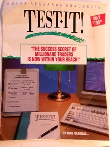 TEST-IT, por Omega Research - Analizar estrategias de negociación de acciones - Folleto de los años 80 - Imagen 1 de 11