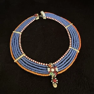 Collar/gargantilla étnica masai africana con cuentas - Imagen 1 de 10
