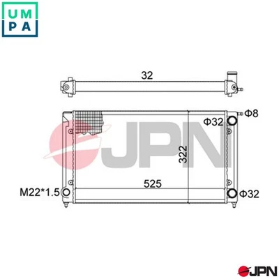 RADIATOR ENGINE COOLING 60C9053-JPN FOR VW SANTANA GOLF/Cabriolet/II SCIROCCO - Image 1 of 4