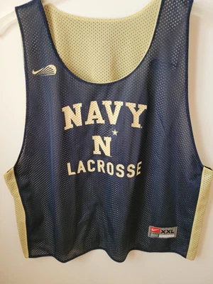 Nike Team XXL US Navy N Lacrosse Reversible Blue White Mesh Jersey 2XL - Image 1 of 4