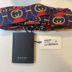 Gucci fascia per capelli seta modello logo rosso blu oro usata elegante ed elegante - Foto 1 di 17