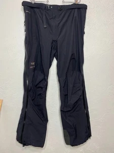 Vintage Arc’teryx GORE-TEX Belted Men’s Pro Shell Snow Pants Black Size XXL - Picture 1 of 18