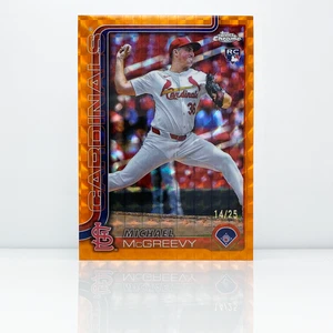 MICHAEL McGREEVY - 2025 Topps Chrome - Orange Geometric - Cardinals - 14/25 - Picture 1 of 2