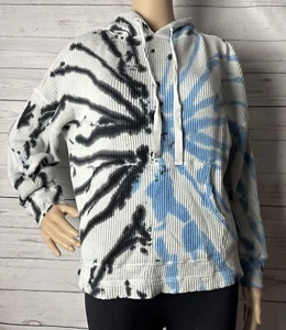 Style & Co. Thermo Hoodie Medium grau blau schwarz Batik Splash 100% Baumwolle Top - Bild 1 von 13