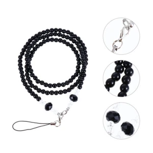 3 Pcs Beaded Phone Straps Protective Neck Pendants Decorative Lanyards (Black) - Zdjęcie 1 z 12