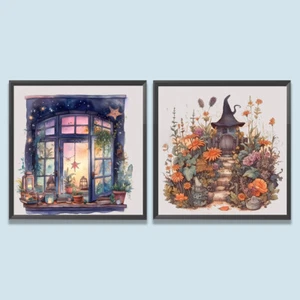 5D DIY Full Round Drill Diamond Painting Anime Witch Kit Home Decor Art Craft - Picture 1 of 18