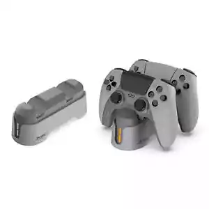NEW Dual Charger Stand for PS5 Controllers Charging Dock - 30th Anniversary Gray - Picture 1 of 2