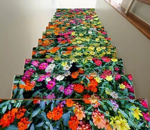 3D Bonitas Flores W019 Escaleras Elevadoras Decoración Foto Mural Vinilo Papel pintado Vera - Imagen 1 de 6