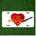 Custom Personalized License Plate Auto Tag With Life Insurance Heart And Pen