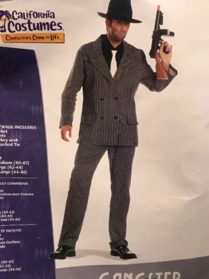 Disfraz de gángster, hombre a rayas grande (42-44) Foto 1 de 4