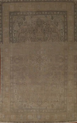 Alfombra Tebriz geométrica silenciada vintage de lana hecha a mano alfombra de sala de estar 8x11 pies Foto 1 de 4