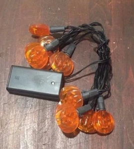 10 Light Halloween String Lights Battery Powered Christmas Lamps Orange Pumpkin - Bild 1 von 2