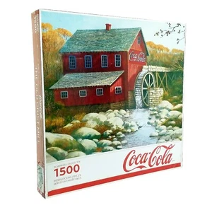 Vintage Springbok Coca Cola Old Grist Mill 1500pc Jigsaw Puzzle 28x36 New Sealed - Picture 1 of 6