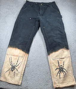 Vintage Carhartt Double Knee Pants Helmets to Hardhats Made in USA Black 34 x 32 - Picture 1 of 11