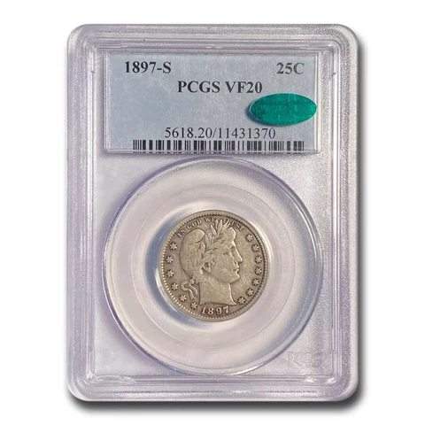 1897-S Barber Quarter VF-20 PCGS CAC - SKU#254782 Cover