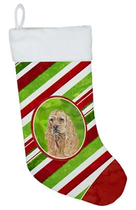 Buff Cocker Spaniel Candy Cane Christmas Christmas Stocking SC9612-CS - Picture 1 of 3