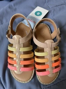 NEU mit Etikett Cat & Jack Regenbogen Sandalen Mädchen Größe 8 Kleinkind Neu mit Etikett - Bild 1 von 5