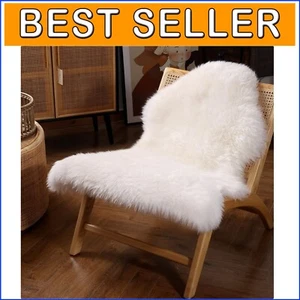 2' X 3' Genuine Sheepskin Area Rug - Creamy White Soft Touch for Cozy Ambiance - Picture 1 of 9
