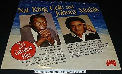 NAT KING COLE AND JOHNNY MATHIS THE VERY BEST OF LP 20 TRACKS J&B RECORDS JB417 - Image 1 of 2