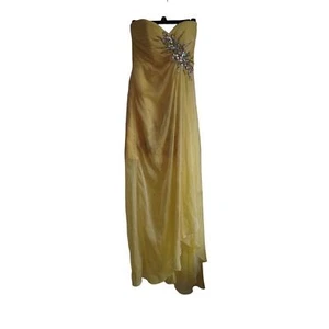 NWT Kiss Kiss Yellow formal beaded sequin gown - Picture 1 of 12